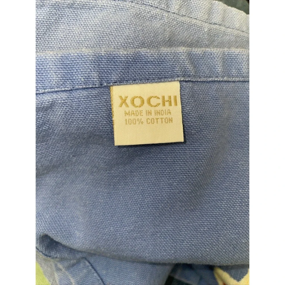 XOCHI Tablecloth Blue Floral Colorful 100% Cotton 50